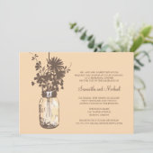 Repetitie Diner - Wild Flowers & Mason Jar Kaart (Staand voorkant)