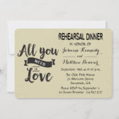  repetitie: Dinner Black en Tan Wedding Kaart (Voorkant)