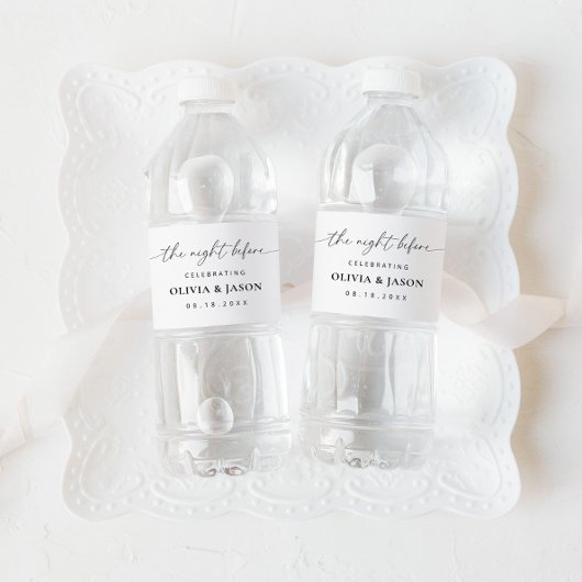 Repetitie Dinner Bottle Label, de avond ervoor Waterfles Etiket