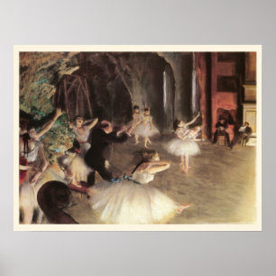 Repetitie op het podium door Edgar Degas Poster