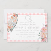 repetitiediner | Monogram Coral Gingham Floral Kaart (Voorkant)