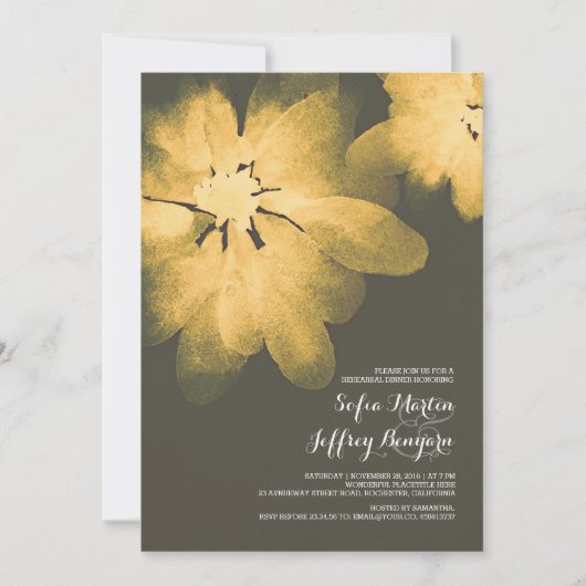 répétition d'aquarelle florale invitations à dîner (Devant)