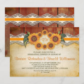 répétition de bois et tournesols invitations dîner (Devant / Derrière)