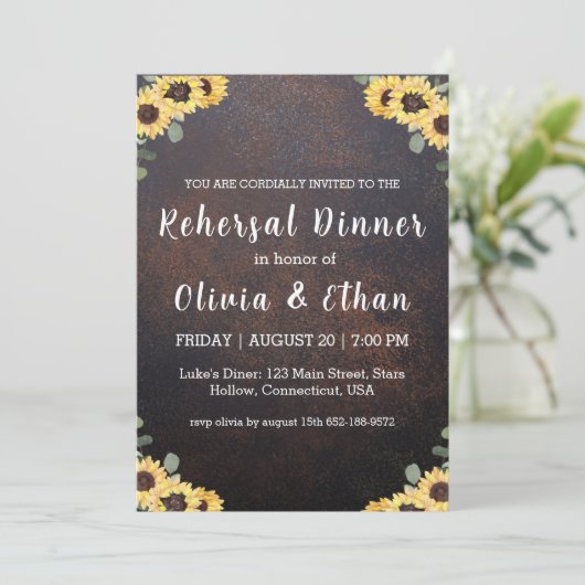 Répétition de tournesol rustique invitations à dîn (Debout devant)