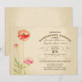 Répétition des fleurs vintages invitations à dîner (Devant / Derrière)