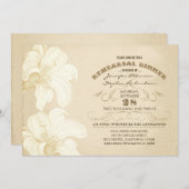 Répétition des fleurs vintages invitations à dîner (Devant / Derrière)