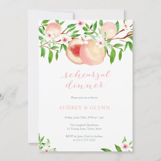 Répétition des invitations à dîner pour le Mariage (Devant)