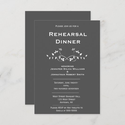 Répétition des vignes de tableau noir Invitations (Devant / Derrière)