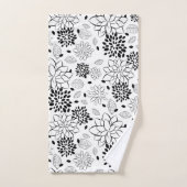 Répétition du motif de fleur noir et blanc (Serviette à main)