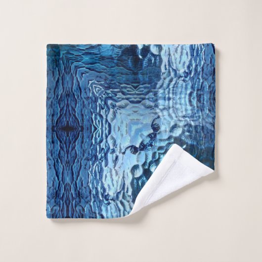 Répétition en verre tordu martelé bleu (Gant de toilette)