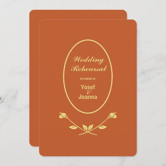 Répétition mariage et invitation à dîner Code QR (Devant / Derrière)