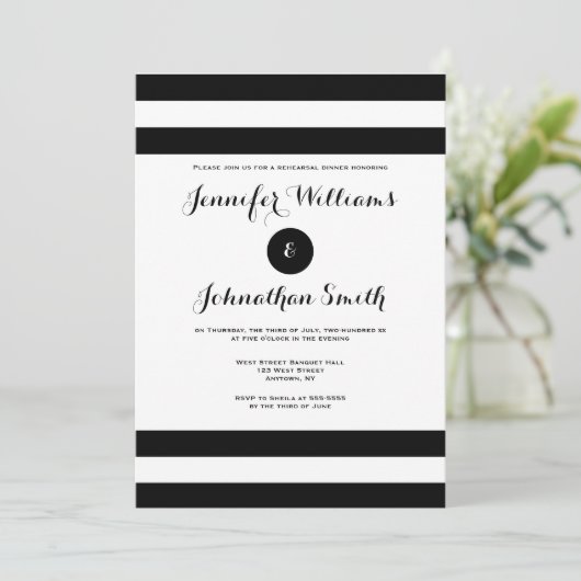 Répétition noire moderne invitations à dîner (Debout devant)