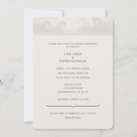 Répétition spéciale Mariage et invitation à dîner (Dos)