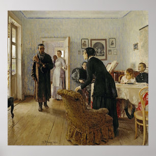 Repin - Onverwachte Bezoekers Poster