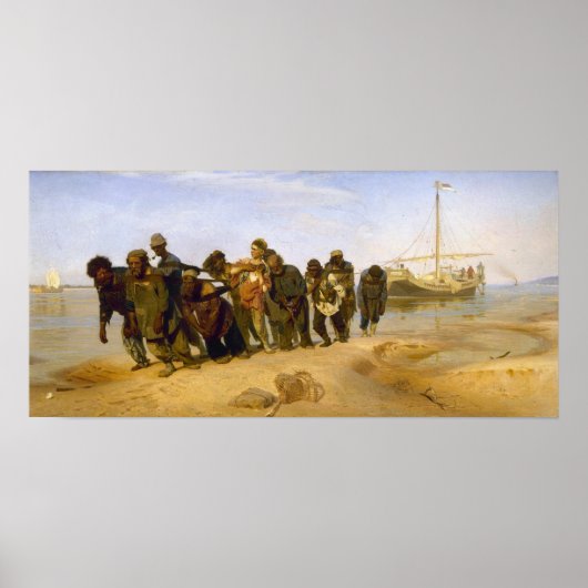 Repin - Volga Trekschuiten Poster (Voorkant)