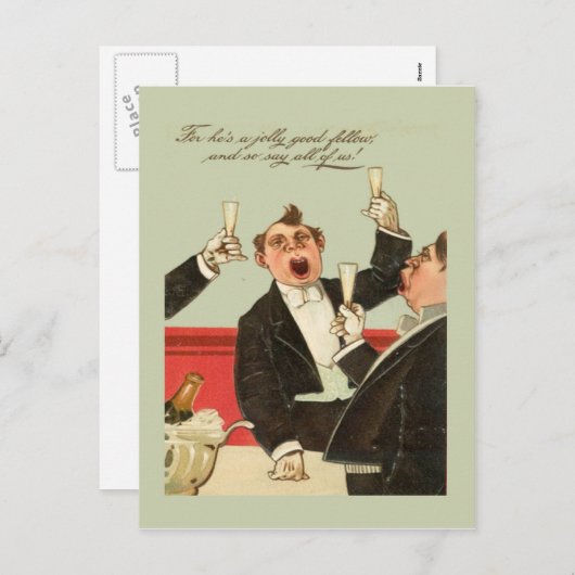 Replica briefkaart, Jolly good fellow Feestdagenkaart (Voorkant / Achterkant)