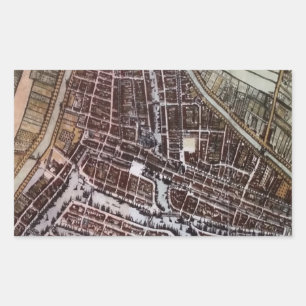 Replica City map of Rotterdam 1652 Rechthoekige Sticker