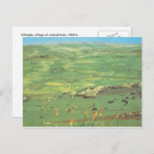 Replica  Ethiopië, dorp conische huts Briefkaart (Voorkant / Achterkant)