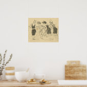 Replica  Frankrijk, vun op het strand Poster (Keuken)