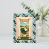 Replica paaskaart, kip en eieren feestdagenkaart (Staand voorkant)