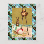 Replica Paaskaart, kuiken op stelten Feestdagenkaart (Voorkant)