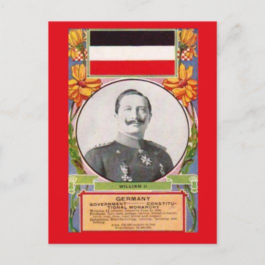 Replica     PostcardKaiser Wilhelm II Briefkaart (Voorkant)