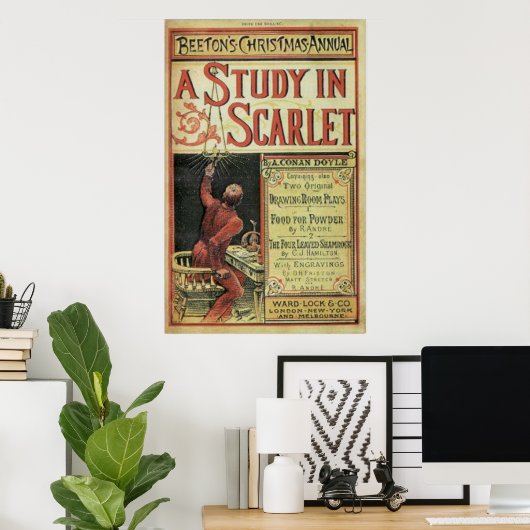 REPLICA-Poster van het eerste Sherlock Holmes-verh Poster (Thuiskantoor)