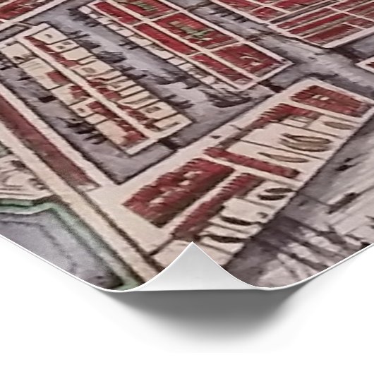 Replica stadskaart Amsterdam 1652 Perfect Poster (Hoek)