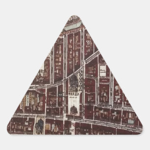 Replica-stadskaart van Delft 1649 Driehoek Sticker