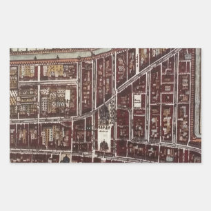Replica-stadskaart van Delft 1649 Rechthoekige Sticker
