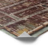 Replica-stadskaart van Delft vanaf 1649 Poster (Hoek)