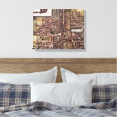 Replica stadskaart van Den Haag 1649 Canvas Afdruk (Insitu (Slaapkamer))