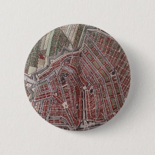 Replica stadsplattegrond van Amsterdam 1652 Ronde Button 5,7 Cm