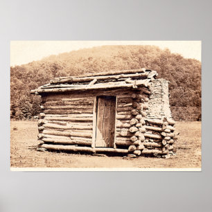 Replica van de eerste kajuit gebouwd in Kentucky Poster