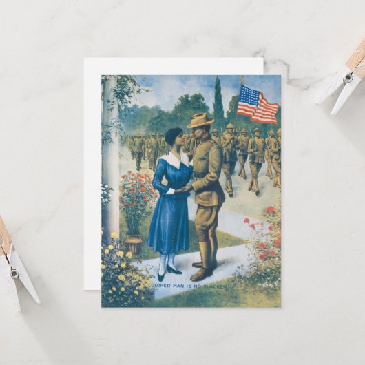 Replica van WWI gekleurd Man is geen Slacker Kaart (Voorkant / Achterkant in situ)