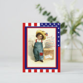 Replica Vintage 4 juli, Jongen met vuurwerk Briefkaart (Staand voorkant)