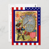 Replica Vintage 4 juli, Jongen soldaat uniform Briefkaart (Voorkant / Achterkant)