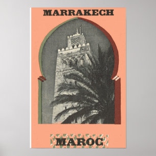 Replica vintage image, Marrakesh, Maroc Poster