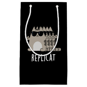 Replicat Funny Replicated Cat Pun Dark BG Klein Cadeauzakje