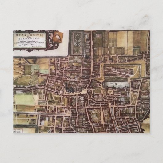 Réplique carte de la ville de La Haye 1649 (Devant)