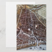 Réplique carte de la ville de Rotterdam 1652 (Devant / Derrière)