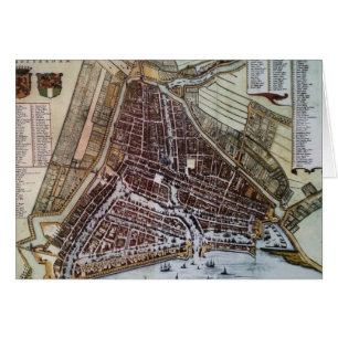 Réplique carte de la ville de Rotterdam 1652