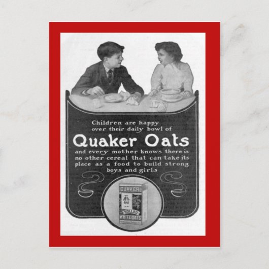 Réplique carte postale Vintage, Quaker Oats (Devant)