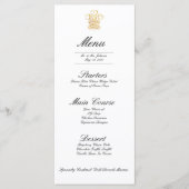 Réplique d'invitation de mariage royal | Menu du d (Devant)
