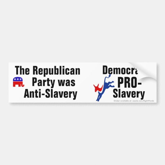 Replublicans anti-slavernij bumpersticker (Voorkant)