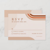Reply card bruiloft Arch Boho Abstract Informatiekaartje (Voorkant / Achterkant)