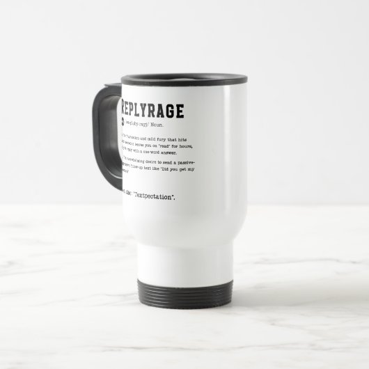 Replyrage Mug - Frustration d'un texte d'un mot Ré (Devant gauche)