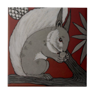 Repo Antiek Minton Staffordshire Red Squirrel Tegeltje