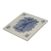 Repo Antiek Nederlands Blauw Delft Figural Tile Tegeltje (Zijkant)