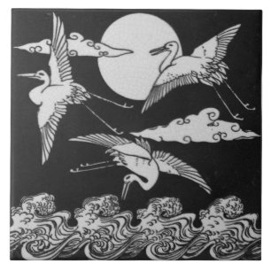 Repo Minton Black en White English Tile Tegeltje